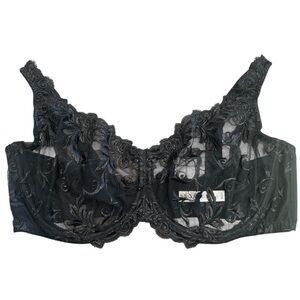 Soma Sensuous lace unlined underwire black bra 40DD